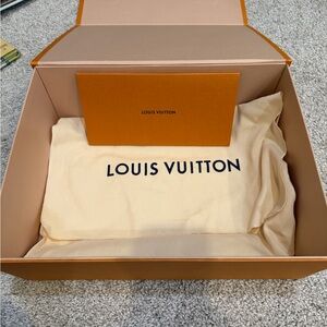 Louis Vuitton Cream Dust Bag with Orange Box